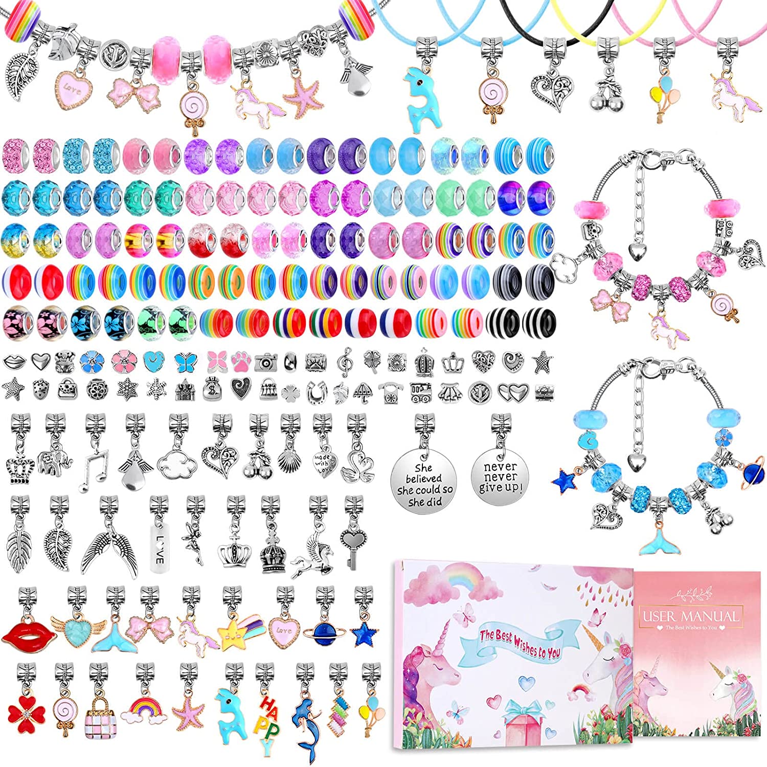 Jewelry Making Kit For Kids - Charm Bracelet Making Kit DIY Jewelry