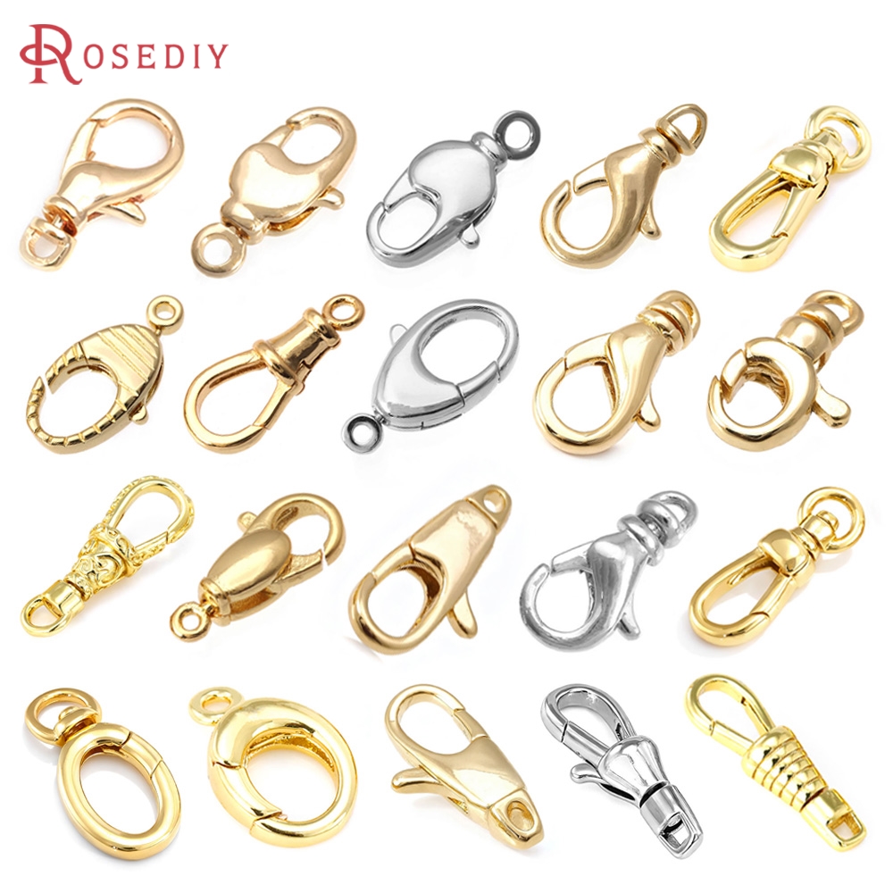 Jewelry Making School - 18K Gold Color Brass Rotatable Lobster