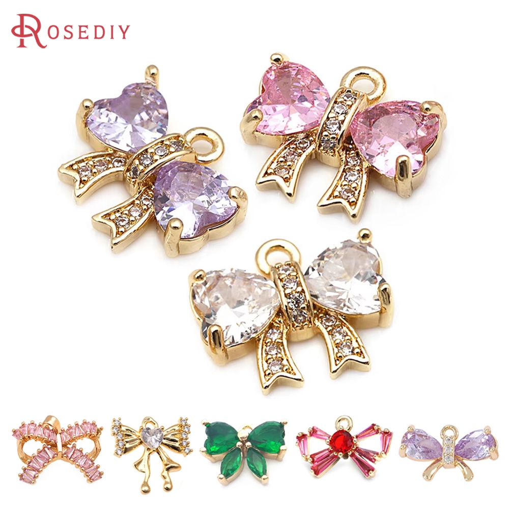Jewelry Making Knots - 18K Gold Color Brass Zircon Bow-Knot