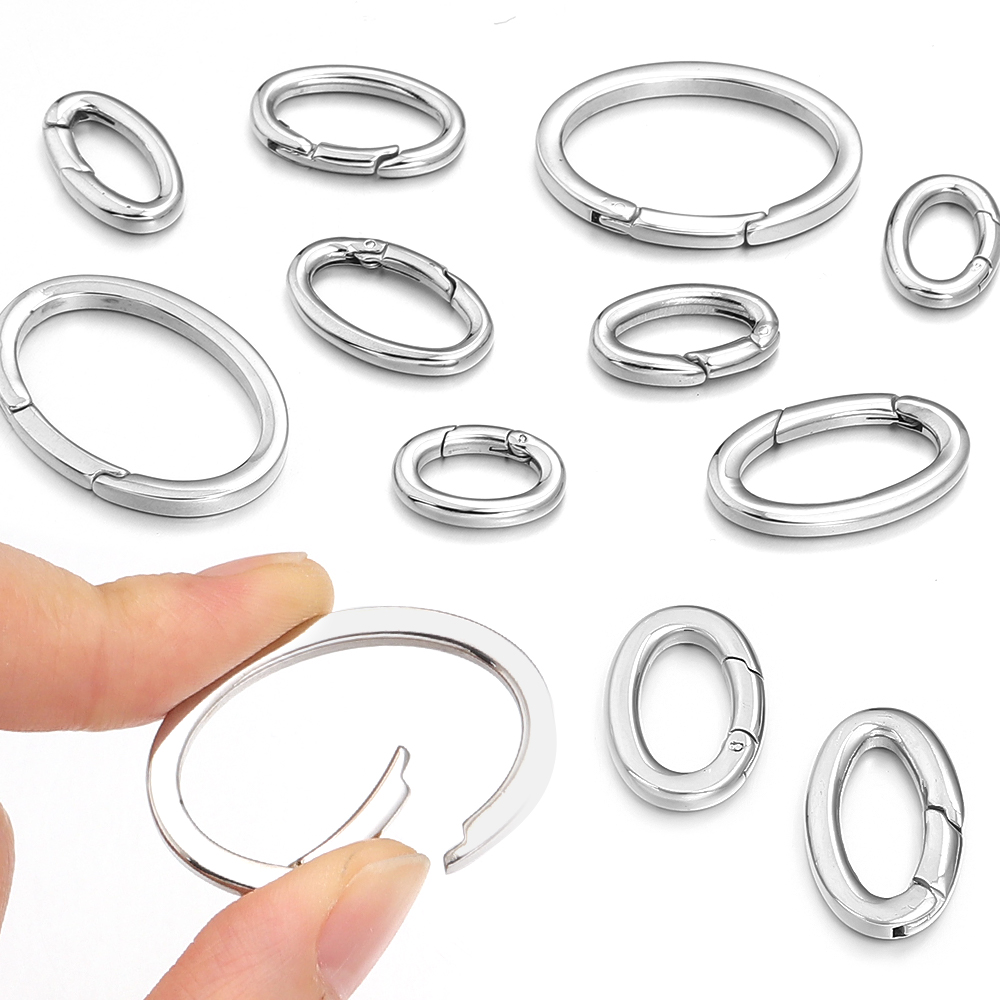 1pc Stainless Steel Spring Cla - đánh giá và giá Jewelry Making Rings
