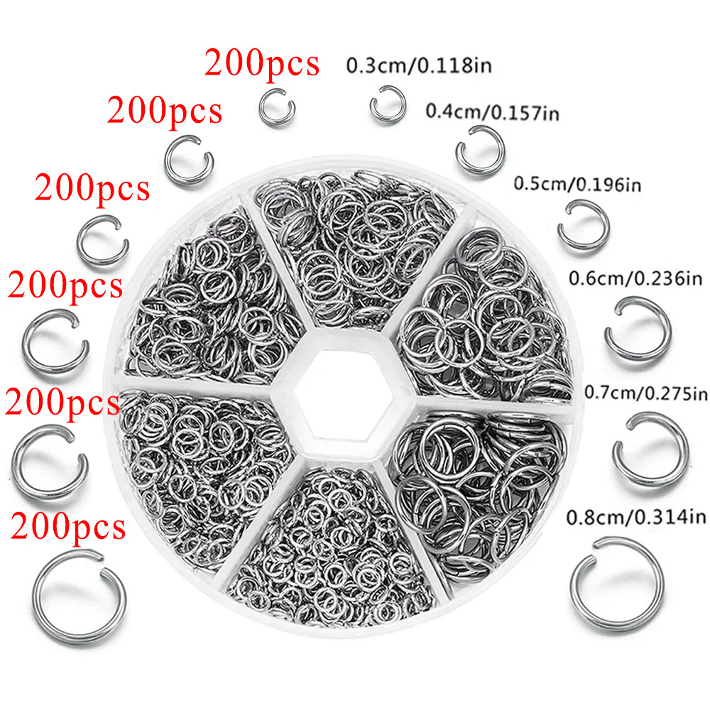 1200pcs Stainless Steel Jump R - đánh giá và giá Jewelry Making Jump Rings