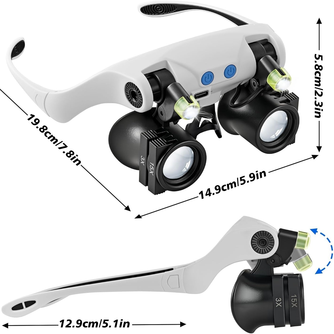 Head-mounted LED Magnifying Gl - đánh giá và giá Jewelry Making Glasses