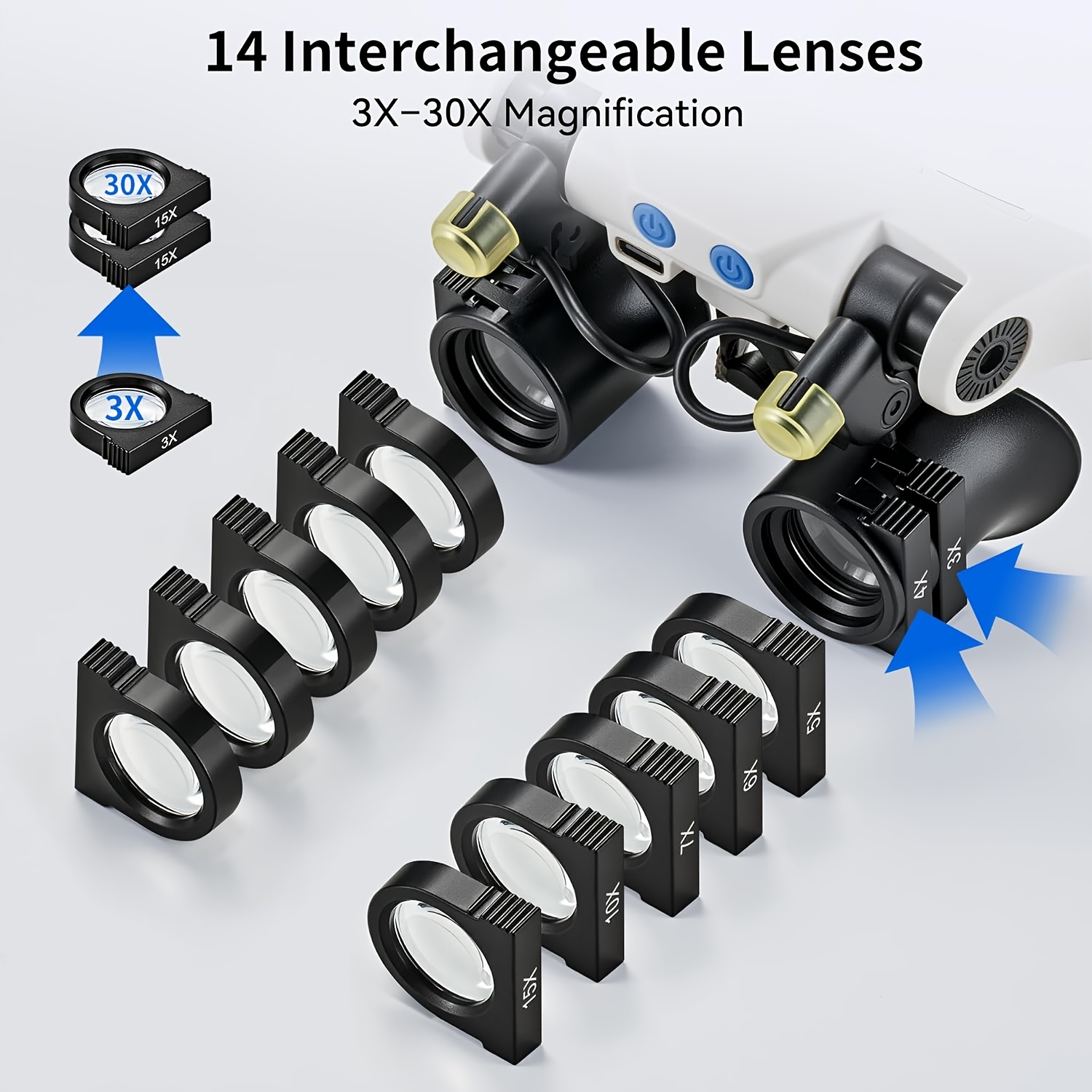 Head-mounted LED Magnifying Gl - đánh giá và giá Jewelry Making Glasses