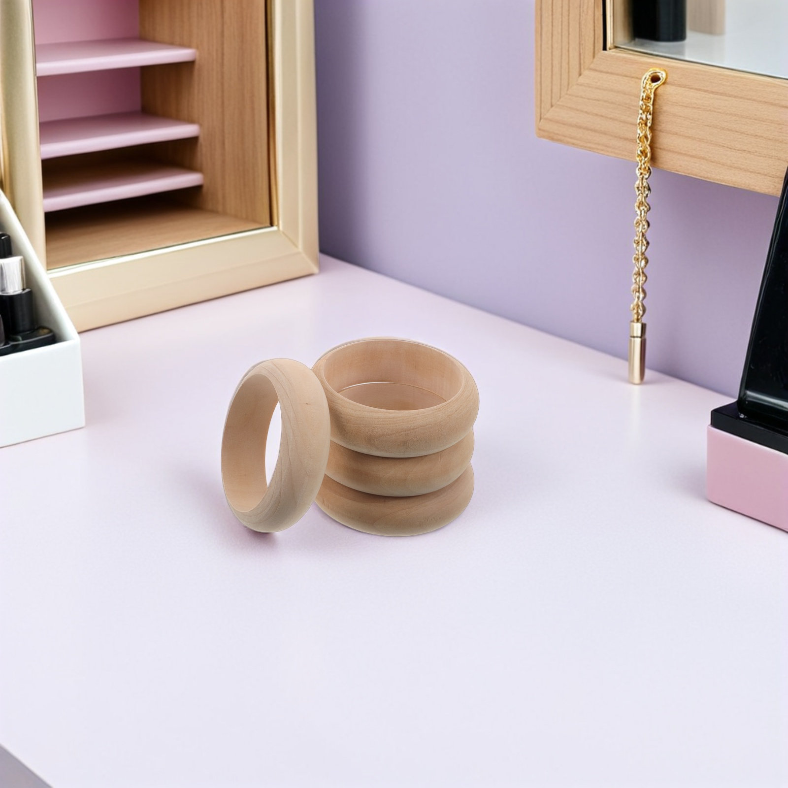 4Pcs Natural Wooden Bangles Bl - đánh giá và giá Jewelry Making Rings