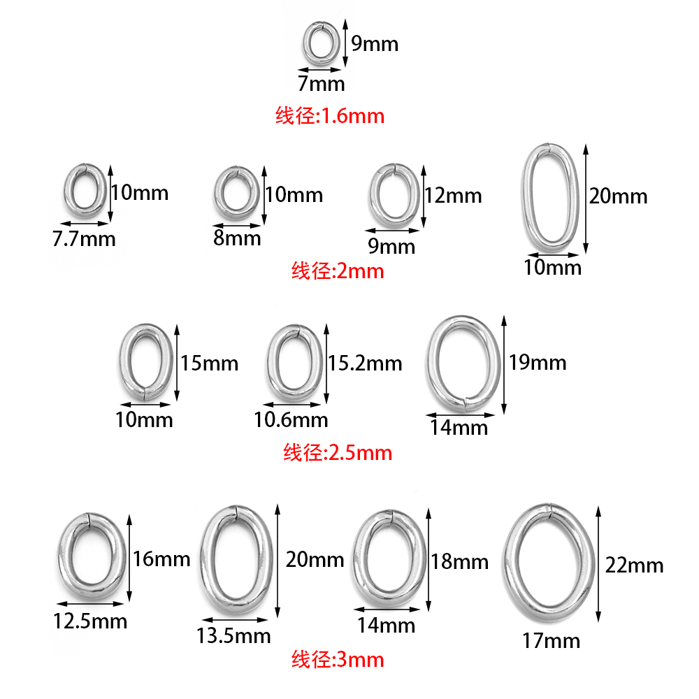 20pcs/lot Stainless Steel Oval - đánh giá và giá Jewelry Making Jump Rings