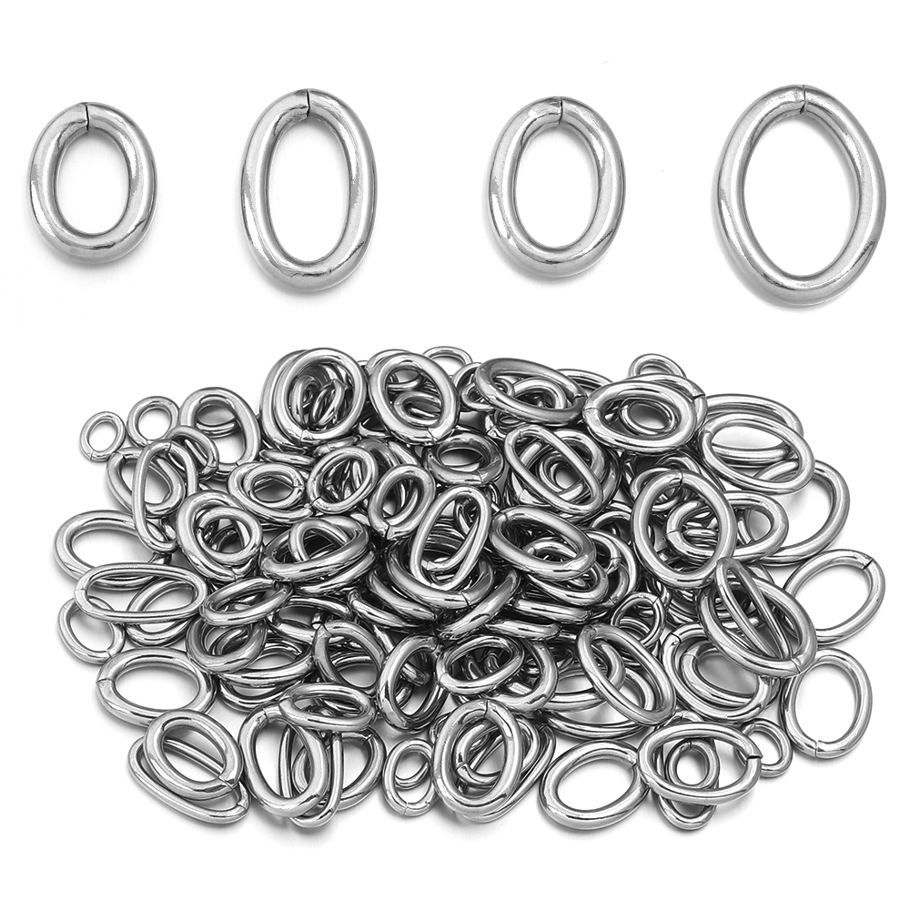 20pcs/lot Stainless Steel Oval - đánh giá và giá Jewelry Making Jump Rings