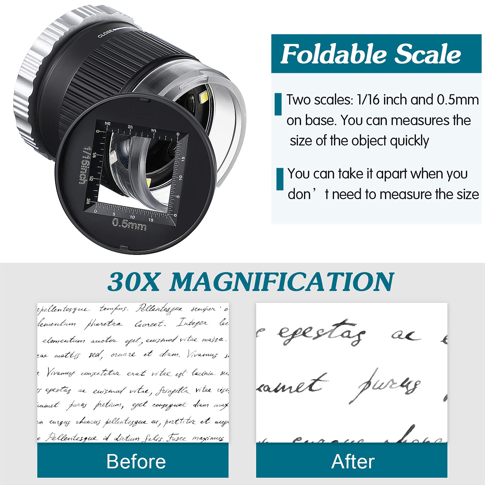 30X Pocket Magnifier with Scal - đánh giá và giá Jewelry Making Glasses